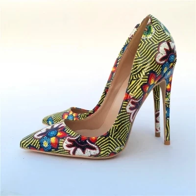 Женские туфли-лодочки на платформе vinapobo зеленые туфли с цветочным принтом в