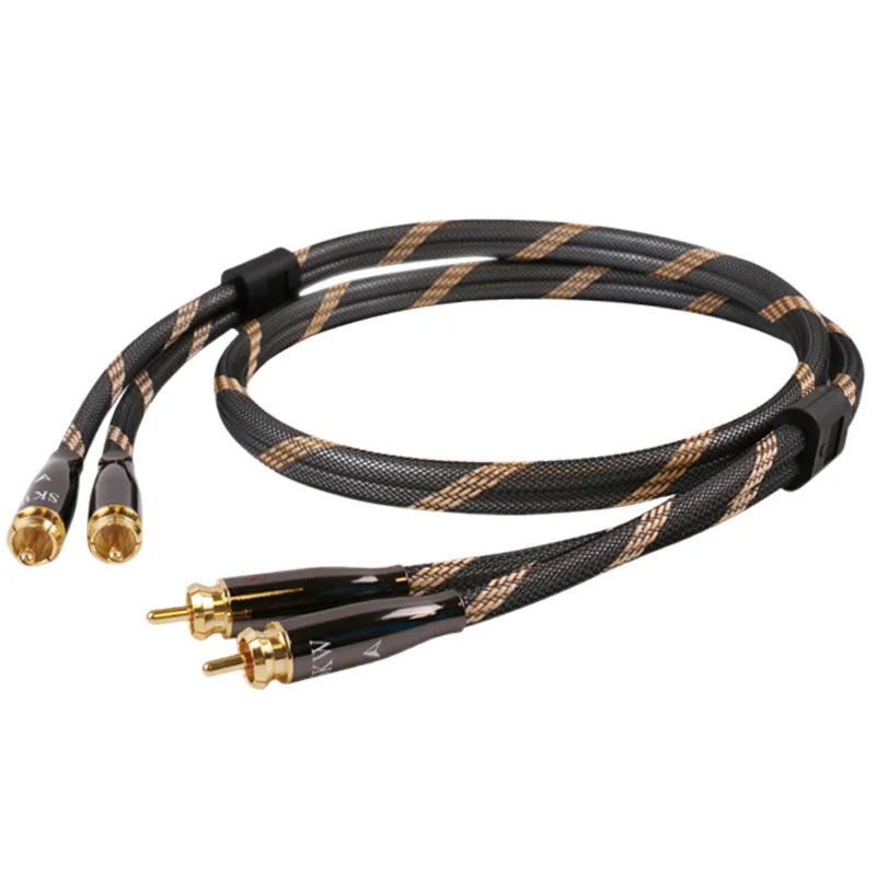 Skw HIFI аудиофилов стерео аудио кабель 2 RCA-2 RCA мужчинами тесьмой для сабвуфера линии