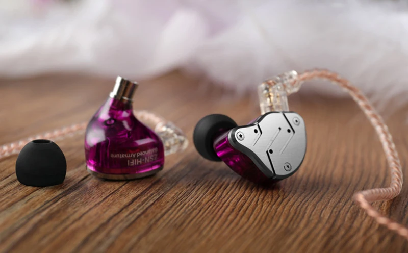 Оригинальные металлические наушники KZ ZSN, гибридная технология 1BA+ 1DD, Hi-Fi наушники с глубоким басом, спортивные наушники с шумоподавлением
