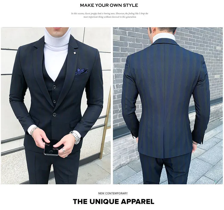 3piece Men Suit Fashion Plus Size Autumn Wedding Suits For Men Slim Fit Casual Groom Tuxedo Young Man Formal Wear 5XL-S Hot
