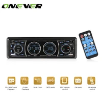 onever fm car radio lcd display one din version bluetooth car mp3 player built in microphone hands free support 16g32g tf card