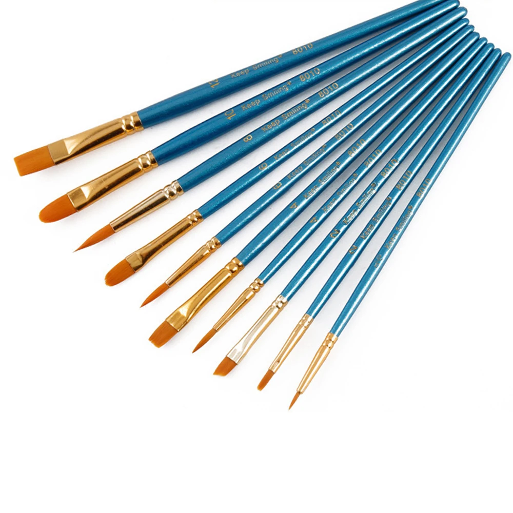 Новые профессиональные кисти для рисования по номерам 10 шт. деревянная ручка