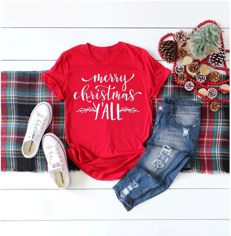 

Рождественская Yall рубашка, красная женская модная графическая Винтажная Футболка со слоганом для веганов, гранж, рубашки, футболки Tumblr, под...