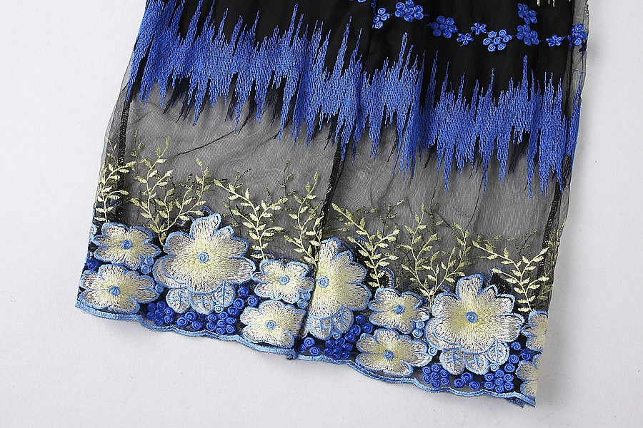 Женское кружевное платье ALPHALMODA с оборками на воротнике нежными цветами вышивкой