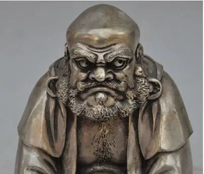 8 &quotТибетский буддистский храм Серебряный Joss Arhat Damo Bodhidharma Dharma статуя Будды | Дом и