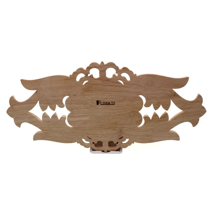 RUNBAZEF Woodcarving European-style Applique Solid Wood Furniture Decorative Accessories Door Heart Flower Carved Long Pieces | Дом и сад
