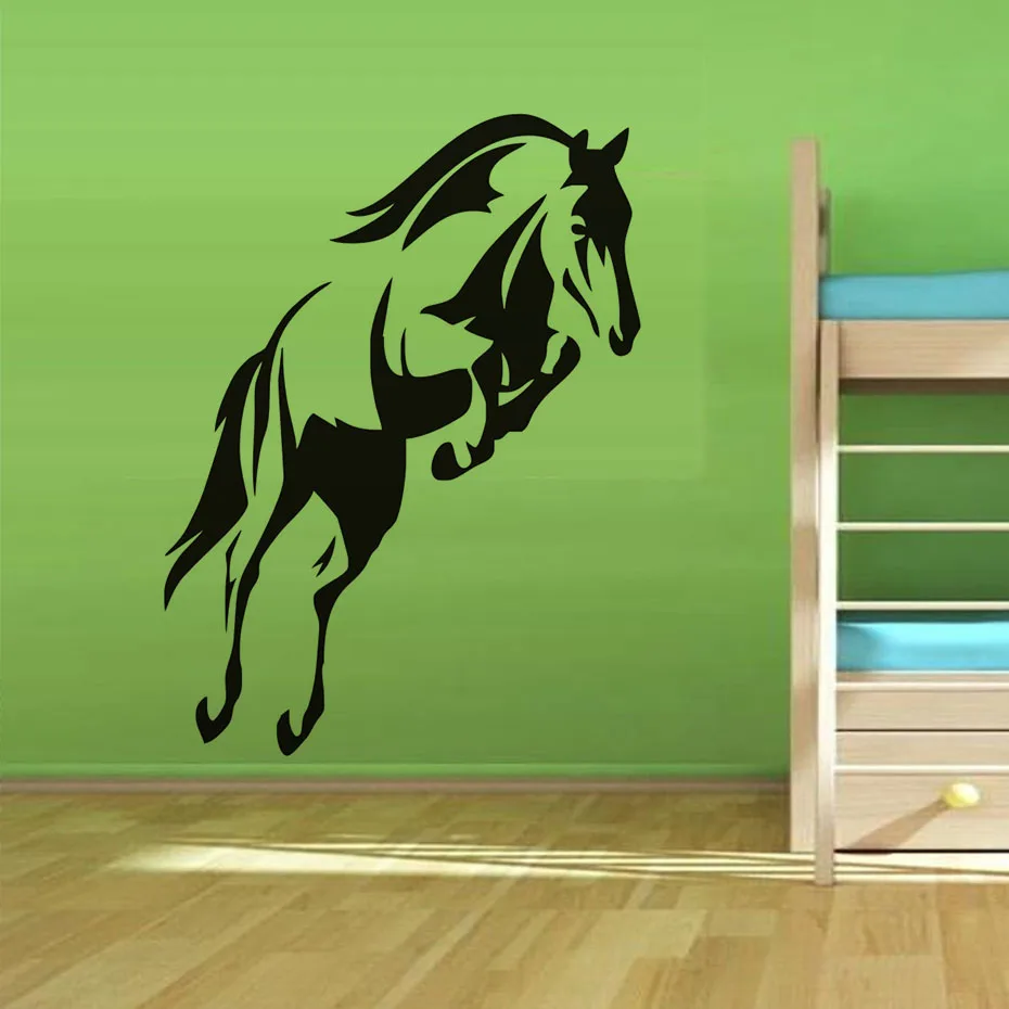 Beautiful Horse Jumping Wall Stickers For Living Rooms Nursery Decor Vinyl Removable Art Home Decoration | Дом и сад