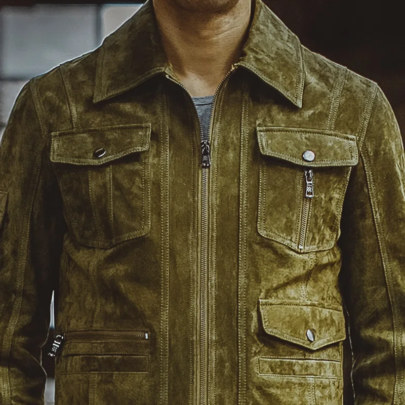Kожаная куртка мужская джинсовое пальто из свиной шкуры натуральной кожи кожаный