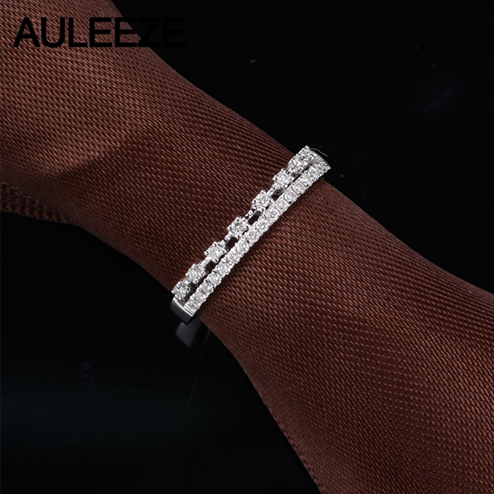 Женские обручальные кольца AULEEZE 0.17ctw с натуральным бриллиантом 18k 750 желтое золото
