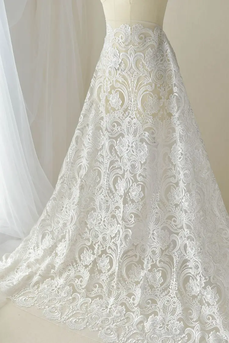 Платье для свадьбы кружевное с блестками элегантные ручной работы аксессуары