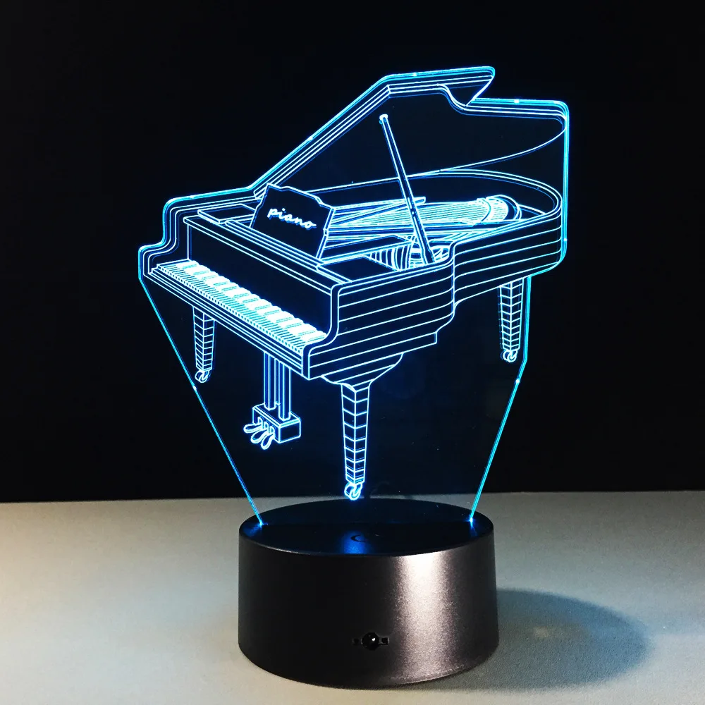 Внешний аккумулятор светодиодный пианино с Usb 3d лампа сенсорный выключатель