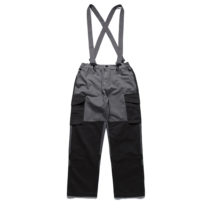 

Hip Hop Cargo Overalls Men Patchwork Jumpsuit Loose Fashion Large Pocket Mens Vintage Overalls Trousers Working Uniforms YT5082