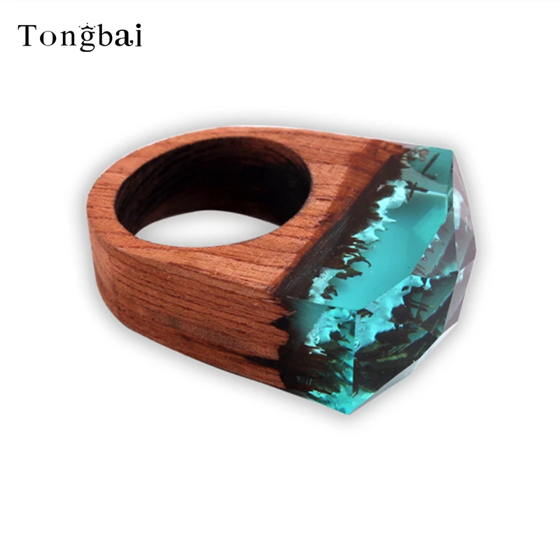 Tongbai оригинальные деревянные кольцо подводный в Смола дерева Кольца