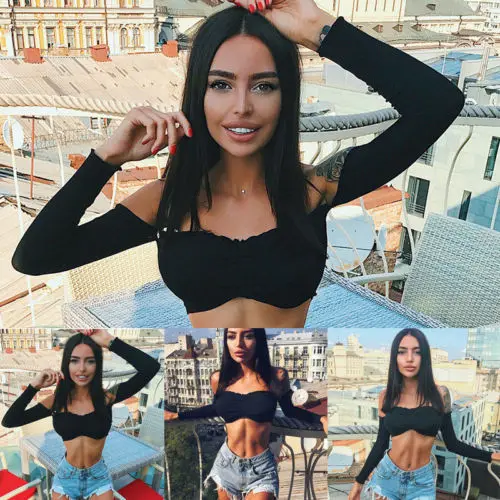 Летние женские повседневные черные оборки с открытыми плечами и бюстгальтером