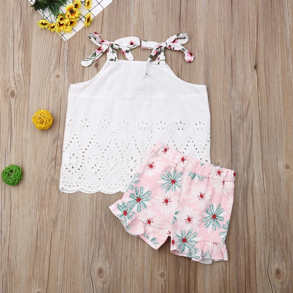 Эксклюзивная Одежда для девочек летняя одежда из 2 предметов топ на бретельках с