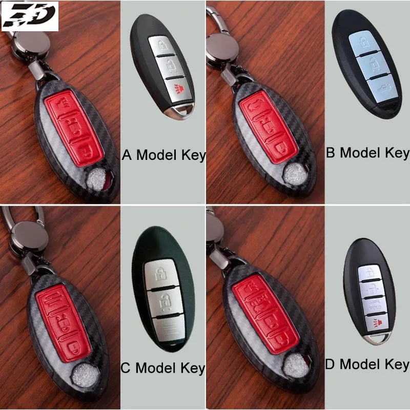 Углеродное волокно кожаный чехол для автомобильных ключей, чехол для Nissan Note Tiida листьев Qashqai J10 J11 X-Trail t31 t32 ногами Pathfinder Murano Juke