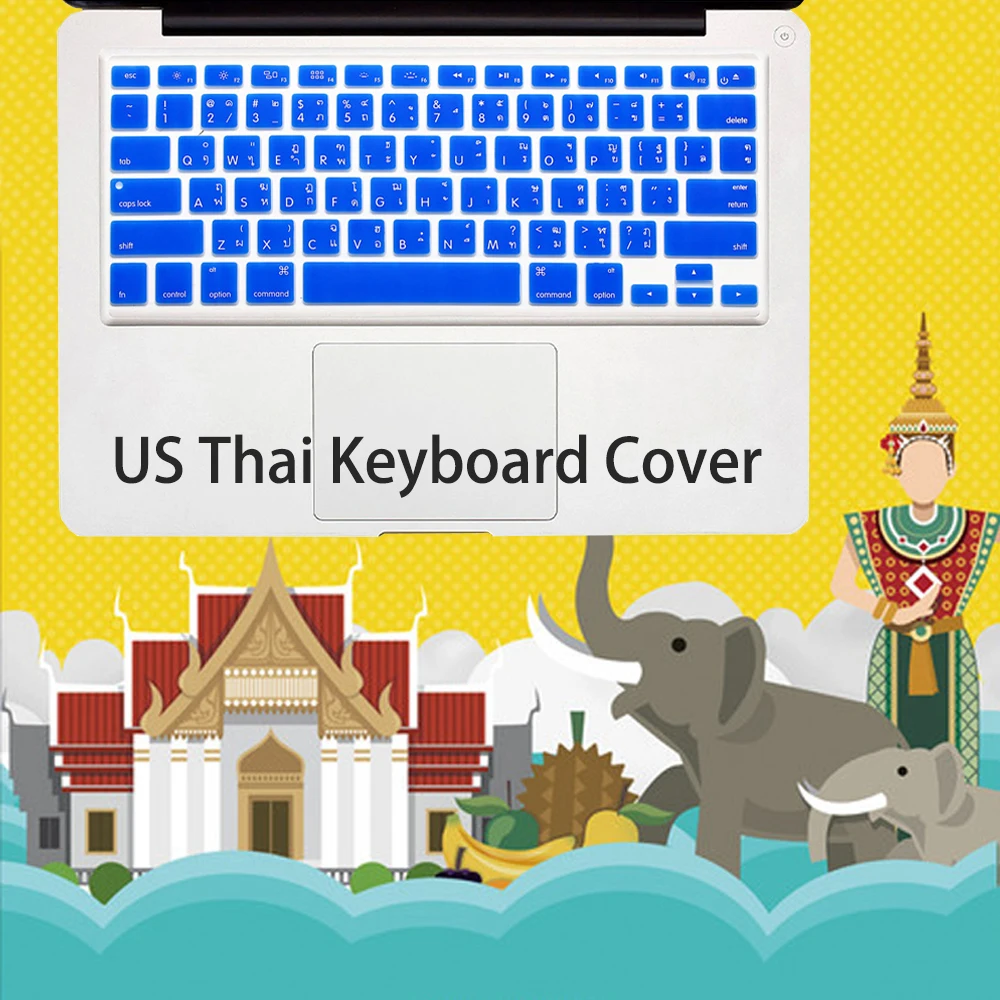 Тайский Тайланд силиконовый чехол для клавиатуры Apple macbook Air Pro Retina 13 15 17 защитный
