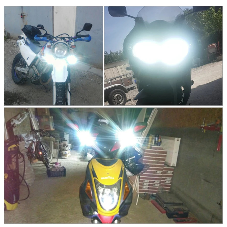 Светодиодные фары для мотоцикла H4 Bombaillas лампы 12V 6500k 3000k Hi/lo Led HS1 H7 H1 Автомобильная