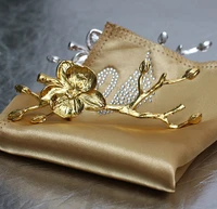 10pcs high grade gold plum napkin ring wedding hotel napkin buckle napkin ring wedding ornaments in continental