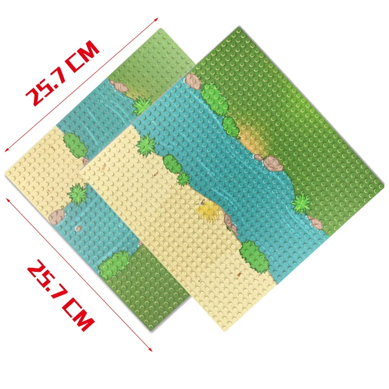 32*32 точки морской пляж Baseplate луга речная Базовая пластина строительные блоки