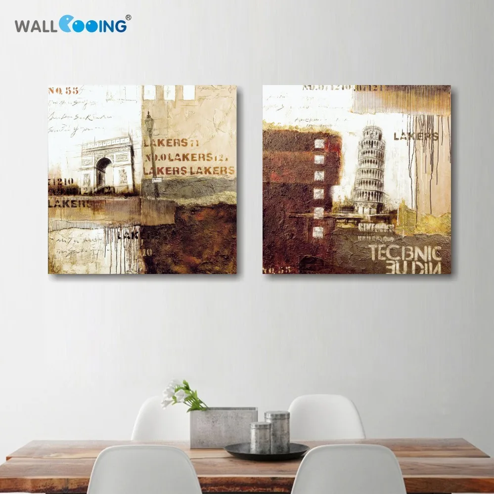 2 шт./набор abstrato quadro холст водонепроницаемая живопись модульные картины на стенах