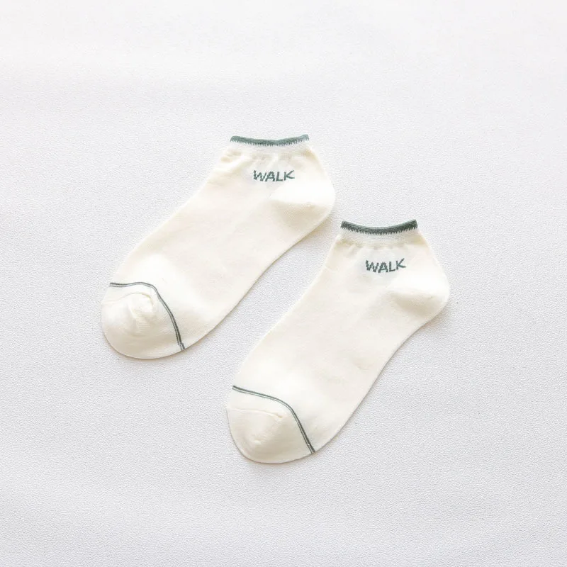 

Casual Women's Socks Cotton Letter Print Shallow Mouth Socks Standard Sweat-absorbing Simple Socks Women Breathable