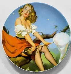 D Гил элвгрен pin-up девушки эротические постеры настенная подвесная декоративная тарелка художественное керамическое ремесло фоновое украшение Ренессанс - Цвет: D