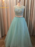 2021 new two pieces elegant quinceanera dresses ball gown with beading 15 years long prom debutante gown sweet 16 dresses qa874