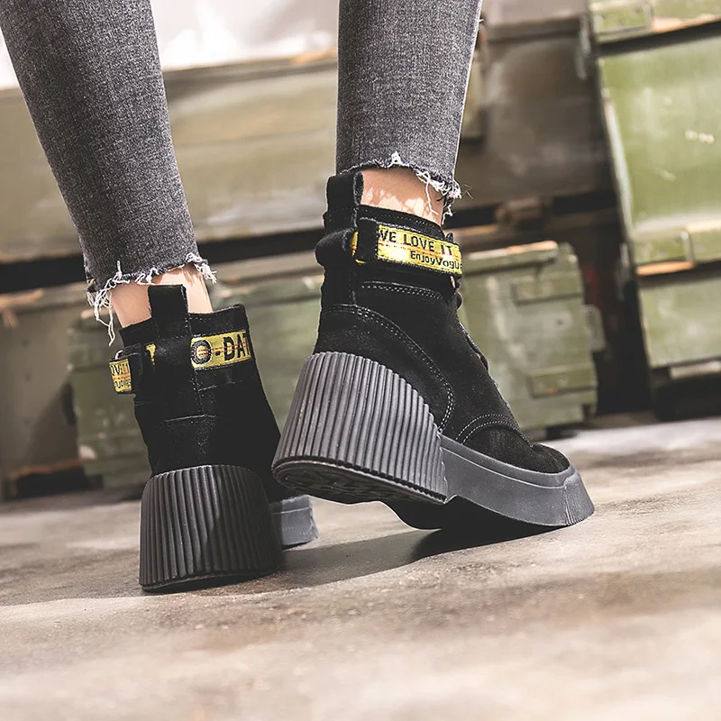 Jookrrix обувь Для женщин модный бренд леди chaussure осень для дышащая botas mujer Черный