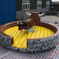 Mechanical Bull Riding with Inflatable Bed / Bull Rodeo Machine/ Inflatable Bucking Bronco Game
