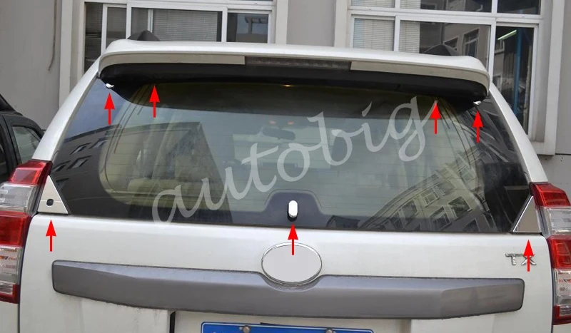 Хромированное покрытия, для заднего стекла Накладка для Toyota Prado J150 стайлинга ABS Land Cruiser лобовое стекло литья крышка