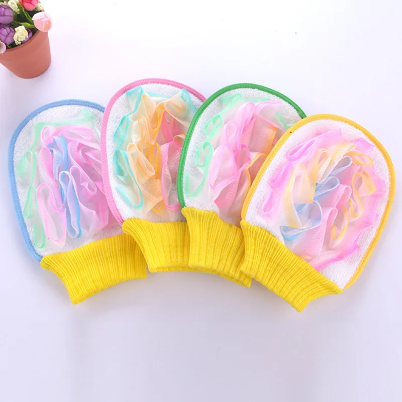 1 шт. полотенце для мытья длинная щетка ванны полотенца сетчатая губка тела