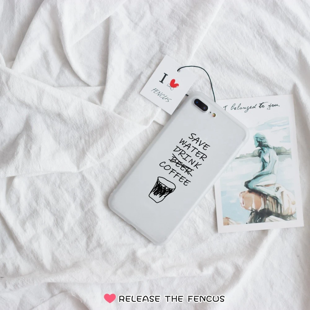 FENCUS for Vivo V9 Y71 Y81 V11 V11i Pro Y91 Y95 Y91i Y85 Y81i Back Cover Couple Fashion Phone cases Coffee Letter Soft Coque |