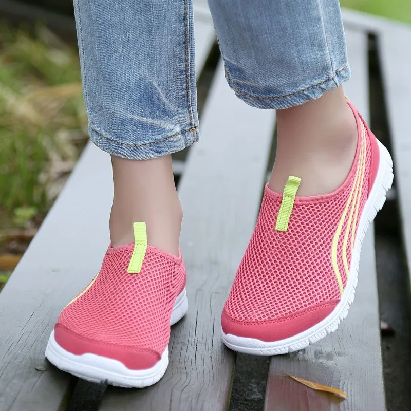 Легкие кроссовки для бега в полоску из дышащей сетки с низким вырезом спортивная