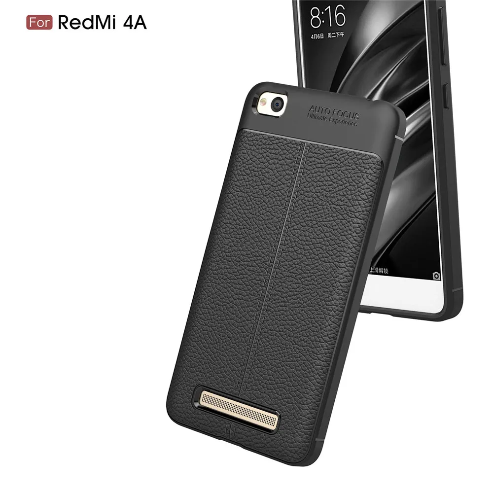 Для Xiaomi redmi 4A чехол роскошный из ТПУ и силикона искусственная кожа задняя крышка