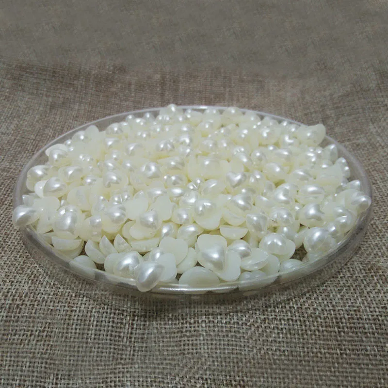 Бусины в форме сердца имитация жемчуга наклейки для красоты ногтей маникюрный