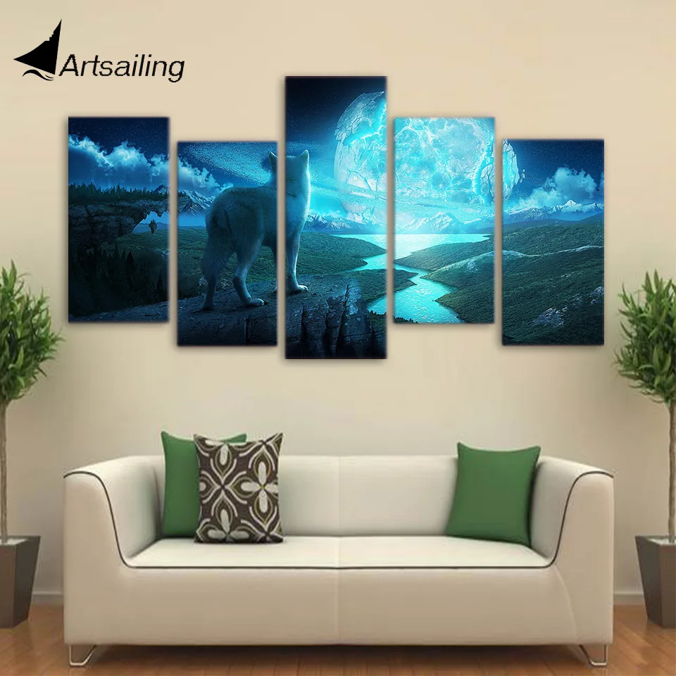 5 панельных холщовых художественных рисунков artsail HD декоративные картины на