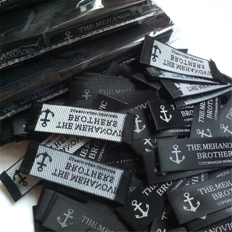 Рубашка/блейзер из черной дамасской ткани 60 х20 мм|woven labels|woven name labeldress label |