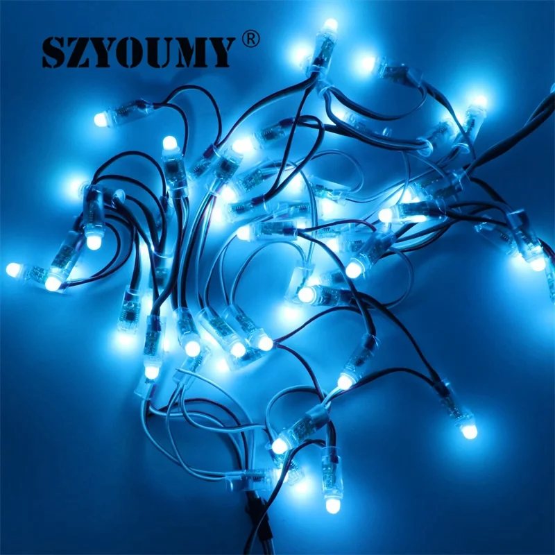 SZYOUMY DC5V WS2811 IC светодиодный модули Строка свет 12 мм Полный Цвет IP68 Водонепроницаемый реклама светодиодный пикселей огни+ светодиодный контроллер