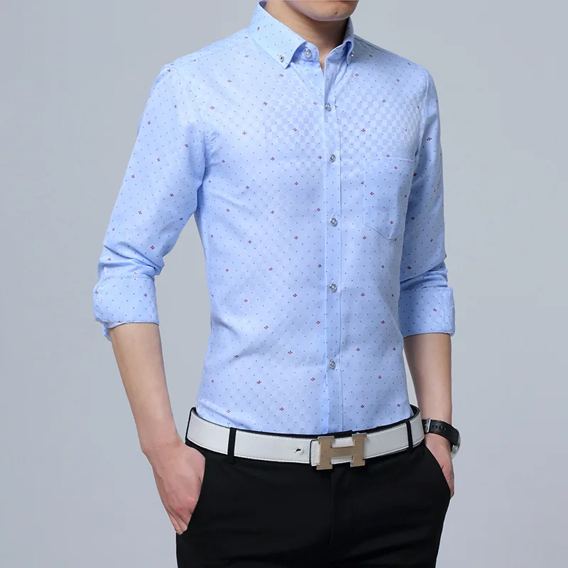 

5XL Men Shirts Plus Size Casual Business Long Sleeved Slim Fit Formal Printed Plaid Shirt Men Pink Dress Shirt Camisa Masculina