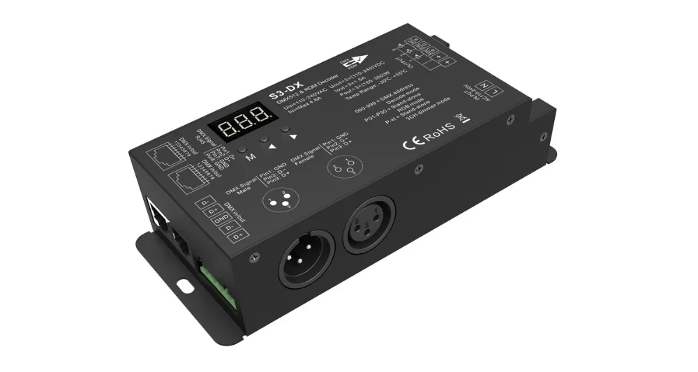 3CH * 1.5A RF2.4GHz DMX RDM 220vDecoder 110 240V Одноцветный двойной белый RGB Светодиодная лента