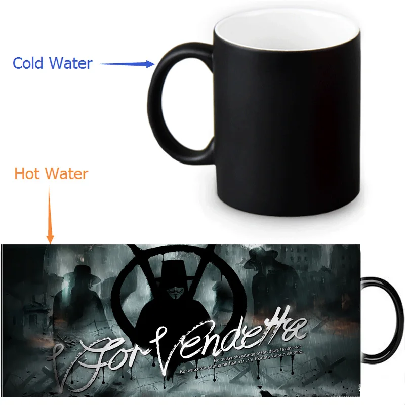 Термочувствительная керамическая кофейная кружка меняющая цвет 12 унций в | Дом и