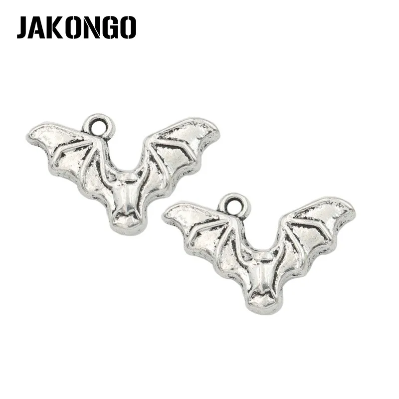 JAKONGO античный посеребренный летучая мышь браслеты Подвески Ювелирные изделия
