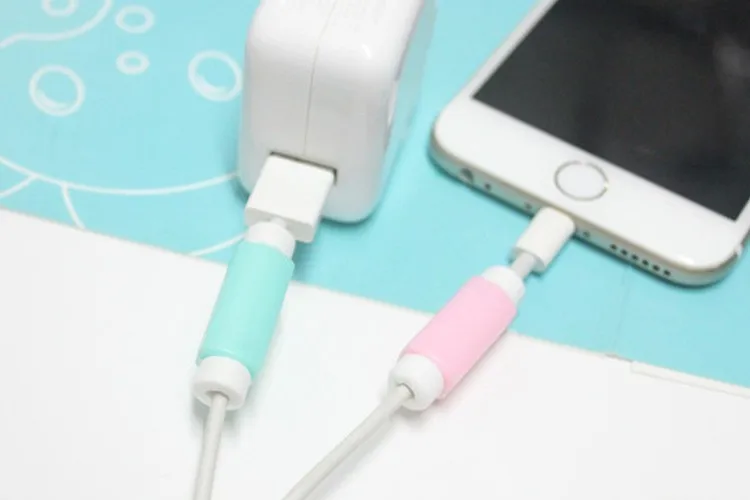10pcs/lot USB Charger Earphone Cable Protector Colorful Earphones Data Cover For iPhone Samsung HTC Free shipping | Электроника