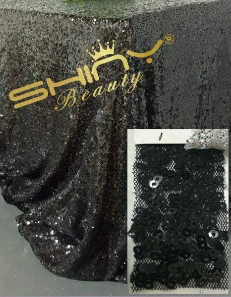 Black Color ShinyBeauty полиэстер/Блестки 72 Круглый 6 футов Серебряный скатерти ткань/скатерть для отеля вечерние, Свадебные Скатерть столовая - Цвет: Black Color