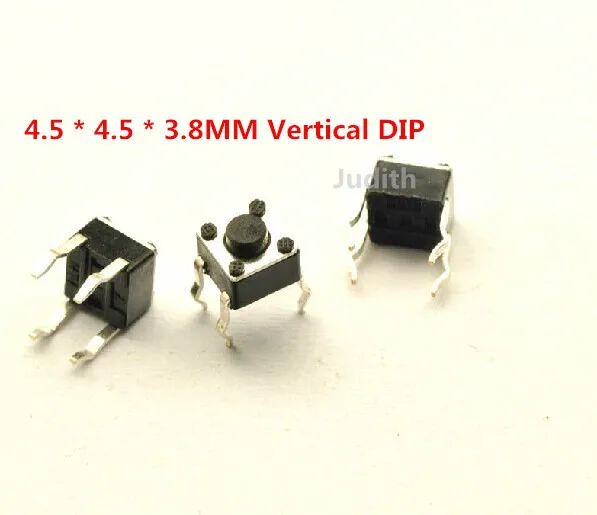 1000pcs/lot 4.5 * 3.8MM touch switch / button micro Vertical DIP 4 feet |