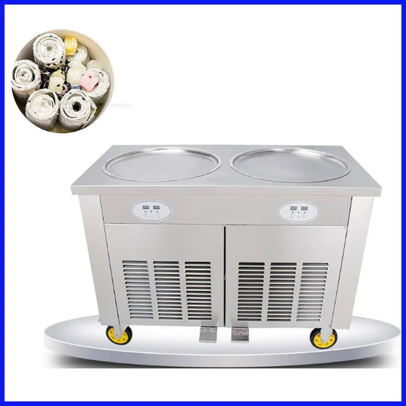 Двойная круглая сковорода 450 мм машина для жарки мороженого Филиппины Таиланд |