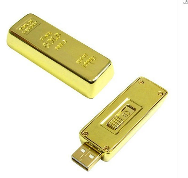 Мода Bullion gold bar Флешка 128 ГБ USB флэш-накопитель 64 ГБ 32 ГБ 16 ГБ 8 ГБ флеш-накопитель Memoria USB флэш-диск карта памяти приводы