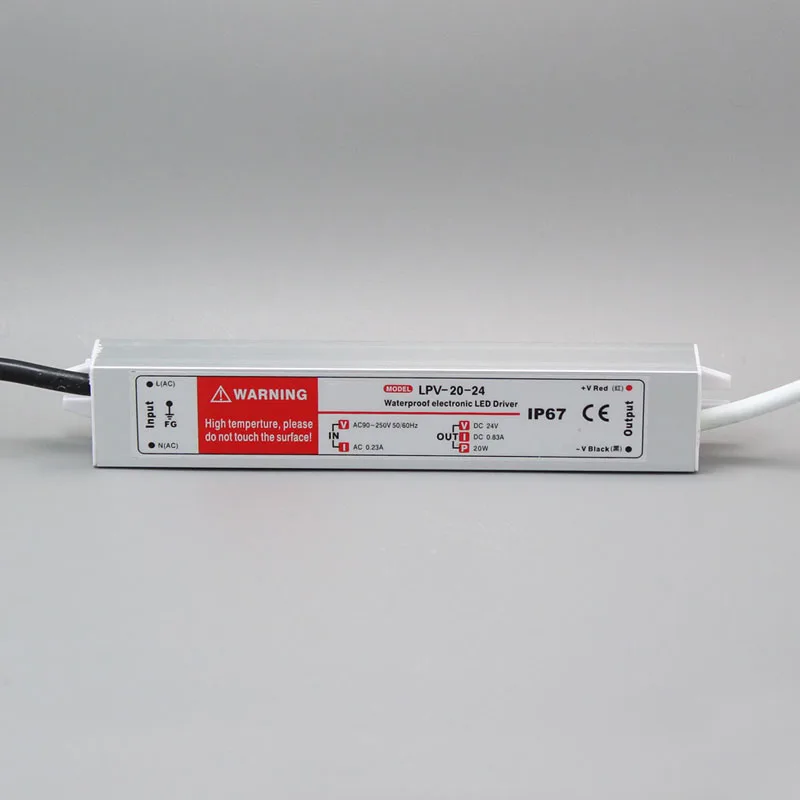 DC 24V 20W IP67 водонепроницаемый светодиодный драйвер наружное использование для