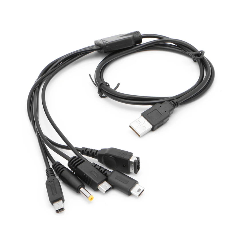 USB зарядный кабель зарядное устройство для Nintendo GBA SP WII U 3DS NDSL XL DSI PSP 5 в 1 Прямая